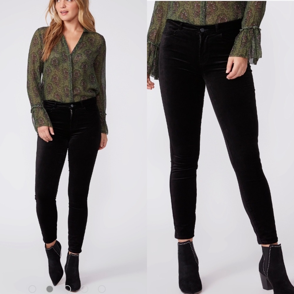 Paige Hoxton Ankle - Black Overdye Velvet size 28, skinny